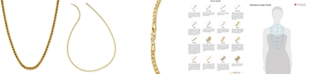 Macy's Polished Square Wheat 22" Chain Necklace (3-1/5mm) in 14k Gold